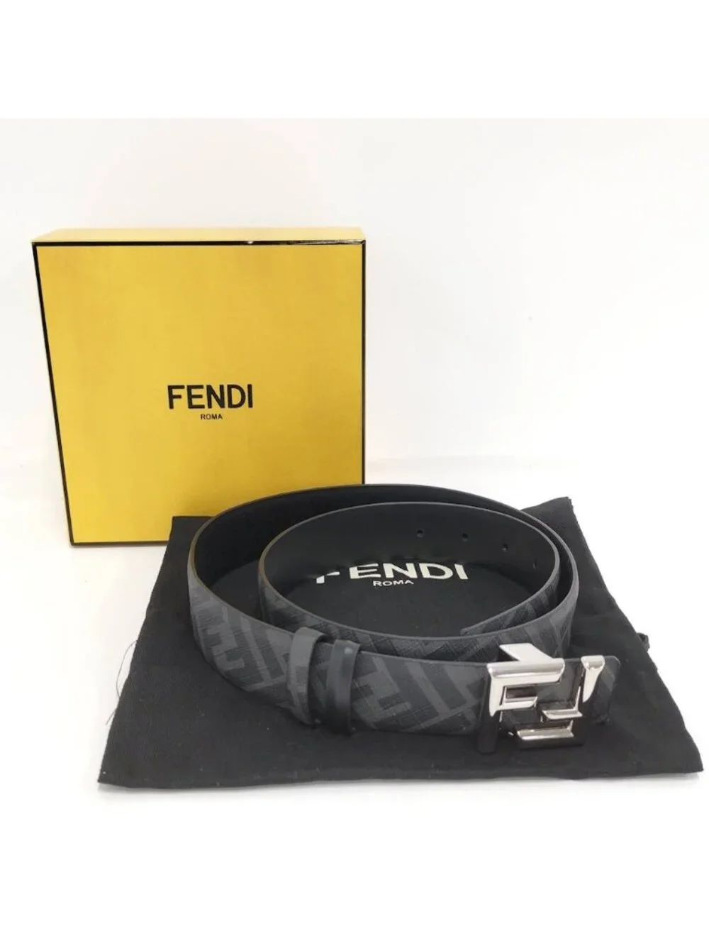 Fendi FF Square Belt Reversible Leather